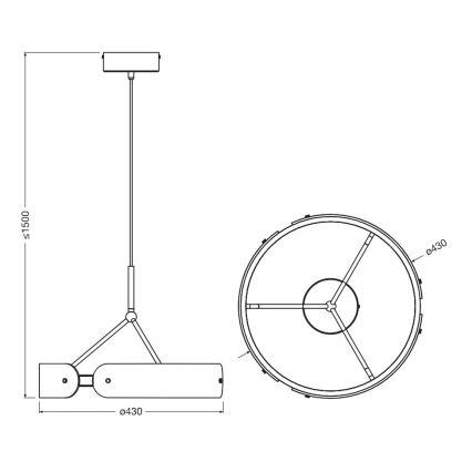 Osram - LED-hanglamp aan kabel DECOR CURVE LED/33W/230V grijs