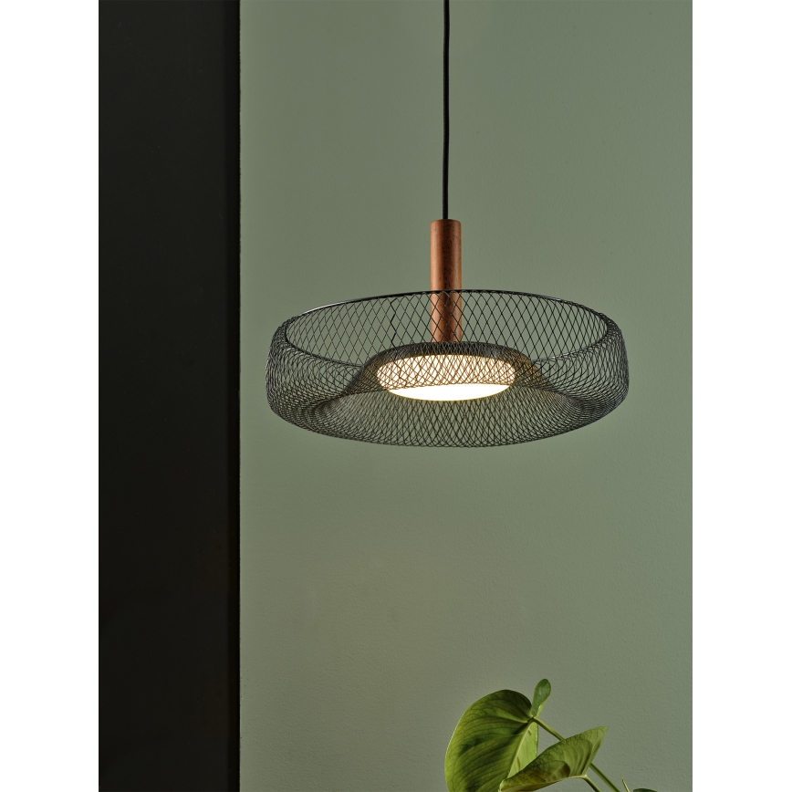 Osram - LED-hanglamp aan kabel DECOR MESH LED/18,5 W/230 V Ø 40 cm zwart/rubberhout