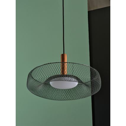Osram - LED-hanglamp aan kabel DECOR MESH LED/18,5 W/230 V Ø 40 cm zwart/rubberhout
