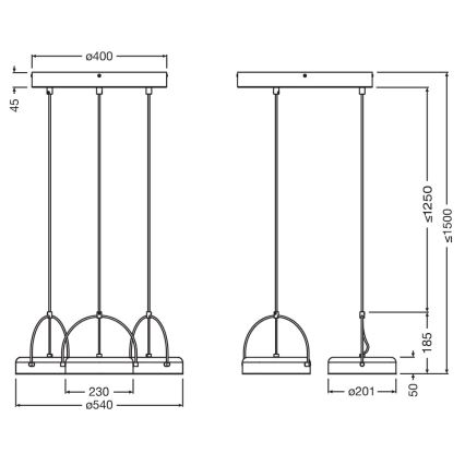 Osram - LED-hanglamp aan kabel DECOR PUCK 3xLED/12W/230V zwart