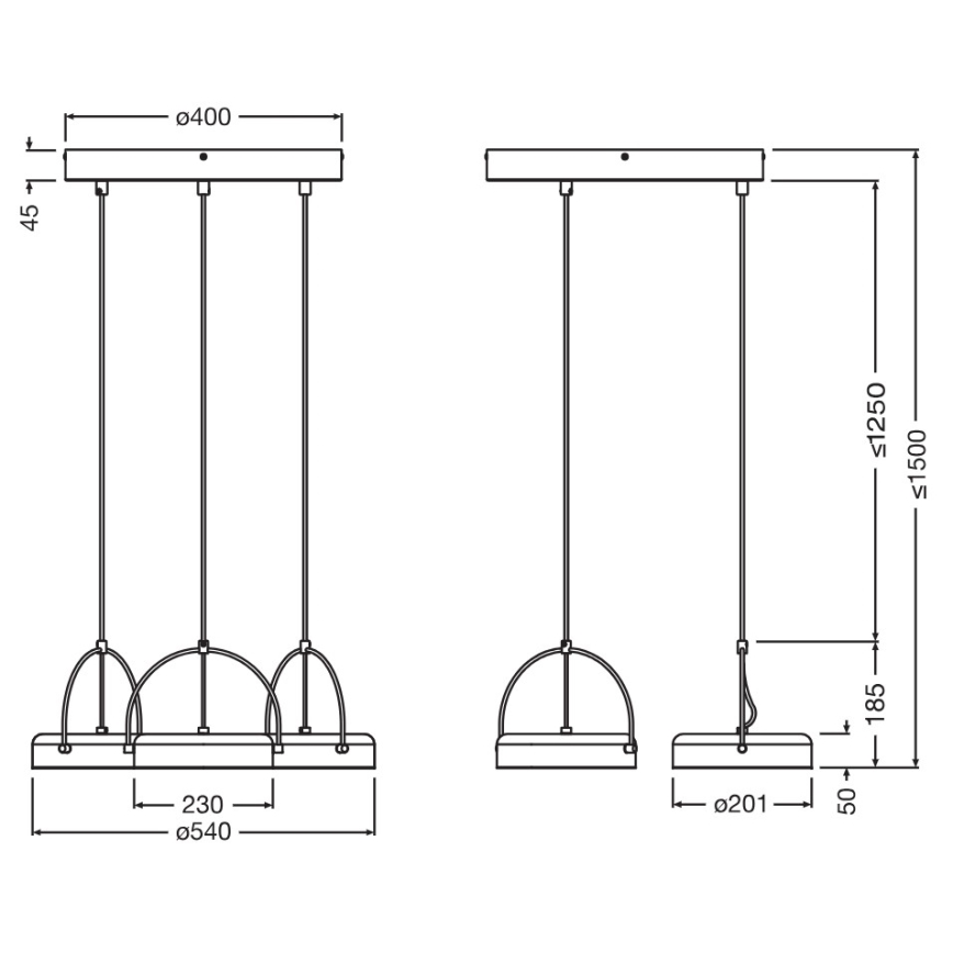 Osram - LED-hanglamp aan kabel DECOR PUCK 3xLED/12W/230V zwart