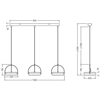 Osram - LED-hanglamp DECOR PUCK met kabel, 3xLED/12W/230V, zwart