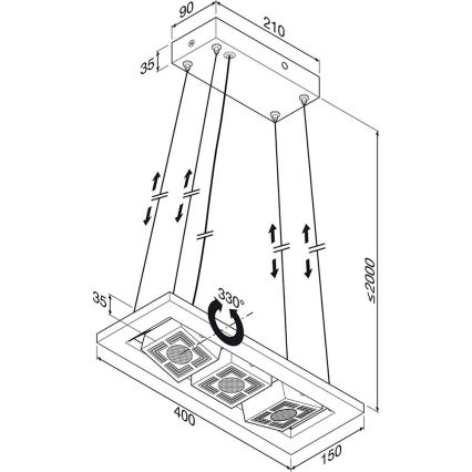 Osram - LED Hanglamp TRESOL 3xLED/4,5W/230V