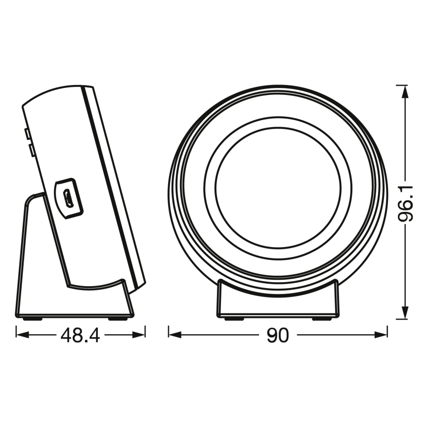 Osram - Horloge numérique LED avec rétroéclairage NIGHTLUX LED/0,3W/5V 1000mAh 3000/4000/6500K blanche