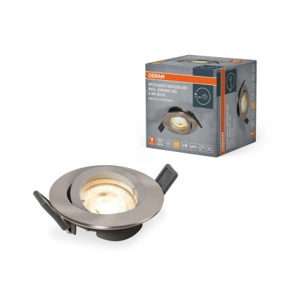 Osram - LED inbouwspot SPOT 1xGU10/4,3W/230V 2700K CRI 90 mat chroom