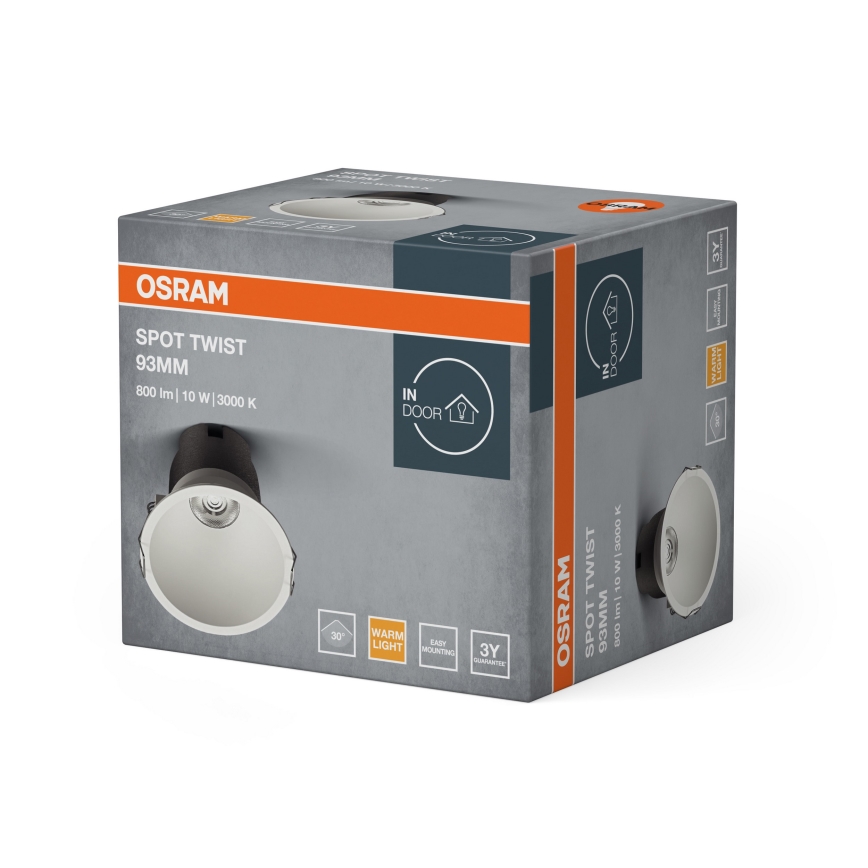 Osram - LED inbouwspot SPOT TWIST LED/10W/230V 3000K Ø 9,3 cm wit