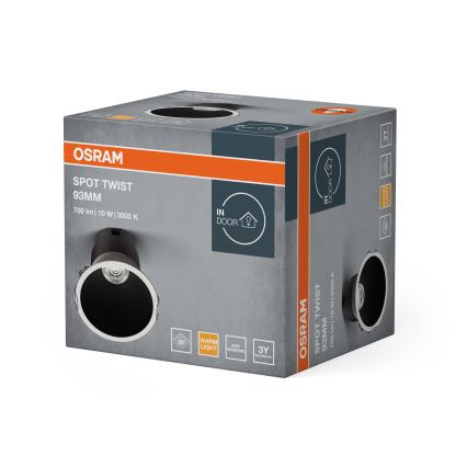 Osram - LED inbouwspot SPOT TWIST LED/10W/230V 3000K Ø 9,3 cm wit/zwart