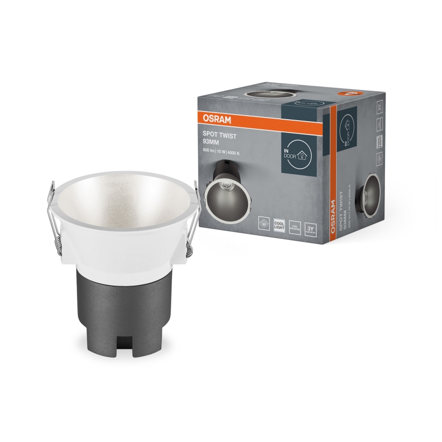 Osram - LED inbouwspot SPOT TWIST LED/10W/230V 4000K Ø 9,3 cm wit/zilver