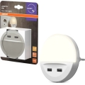 Osram - LED-nachtlamp met sensor voor in het stopcontact LUNETTA 2xUSB LED/13W/230V