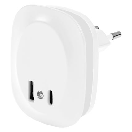 Osram - LED-nachtlampje voor stopcontact met sensor en USB LUNETTA LED/12,5W/230V wit