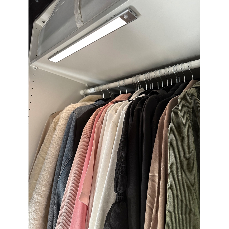 Osram - LED onderbouwarmatuur met bewegings- en schemersensor LINEAR LED/4W/3,7V 1500 mAh 3000/4000/6500K 60 cm grijs