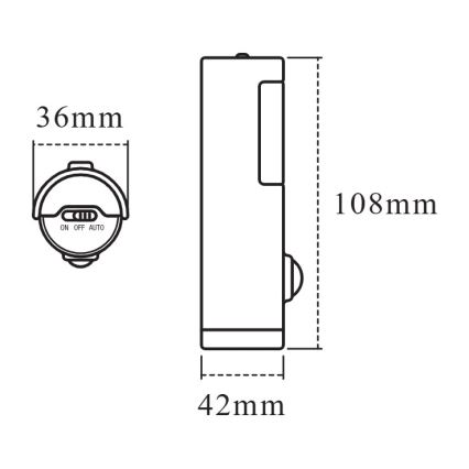 Osram - LED oriëntatielamp met sensor NIGHTLUX LED/0,35W/3xAAA IP54 zilverkleurig