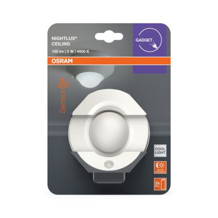 Osram - LED oriëntatielamp met sensor NIGHTLUX LED/2W/3xAA wit