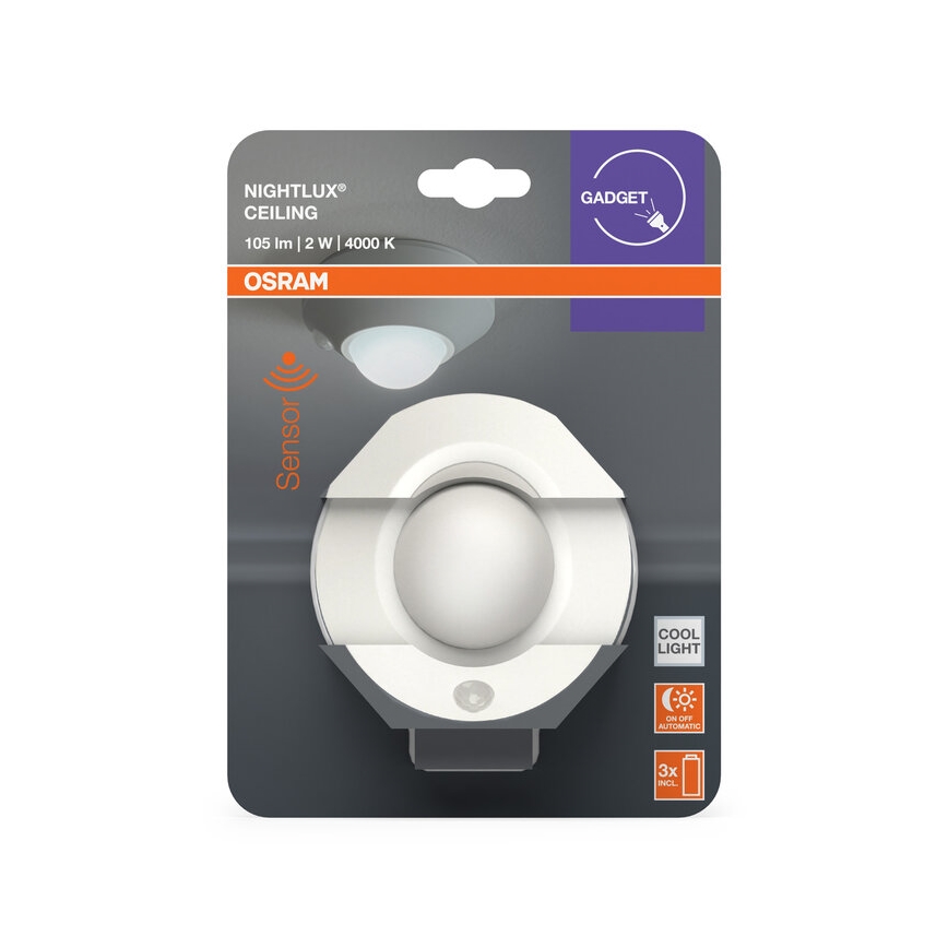 Osram - LED oriëntatielamp met sensor NIGHTLUX LED/2W/3xAA wit
