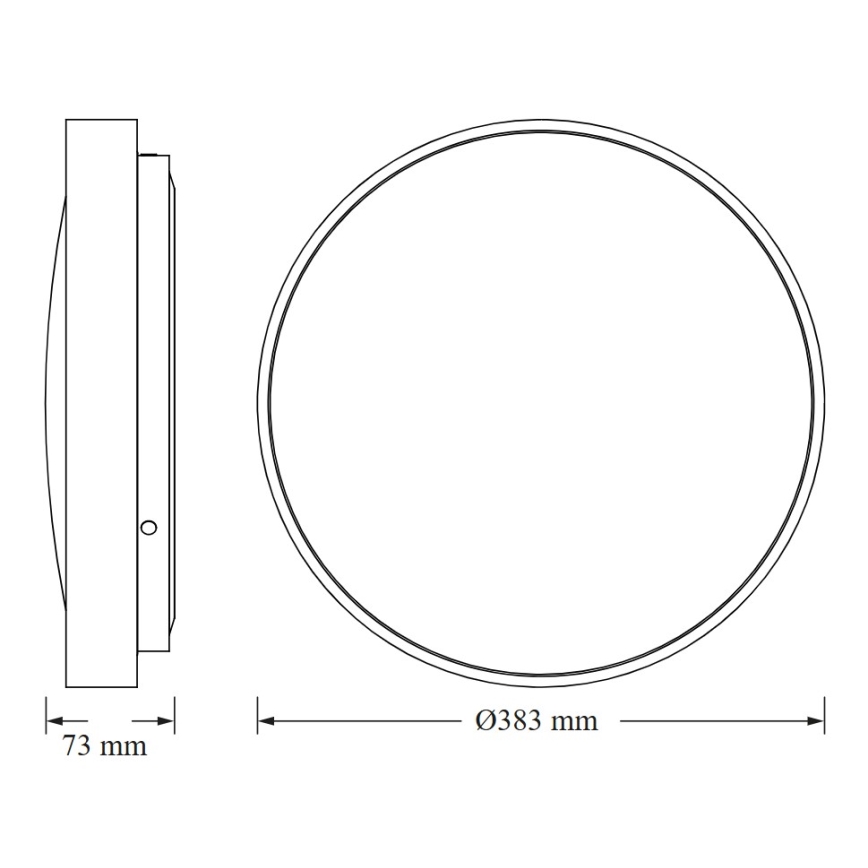 Osram - LED plafondlamp CEILING LUXO, 24 W, 230 V, Ø 38 cm, zwart