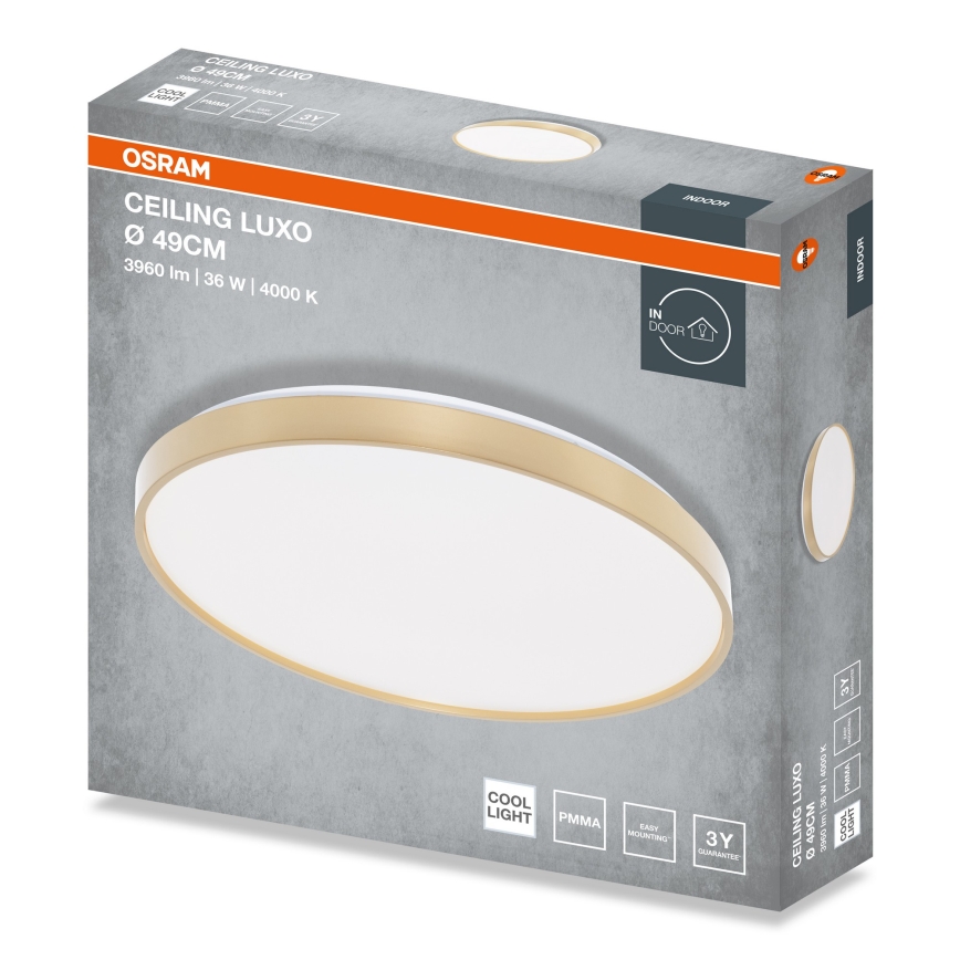 Osram - LED-plafondlamp CEILING LUXO LED/36W/230V Ø 49 cm goudkleurig