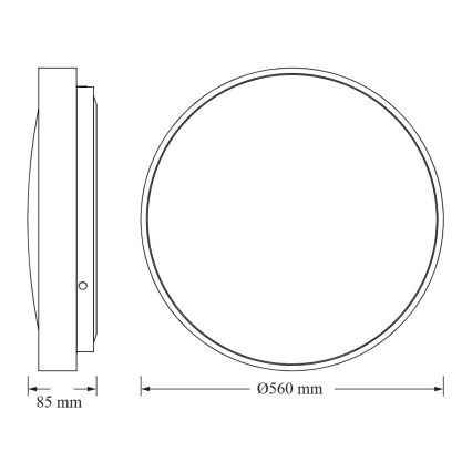 Osram - LED plafondlamp CEILING LUXO LED/60W/230V Ø 56 cm wit