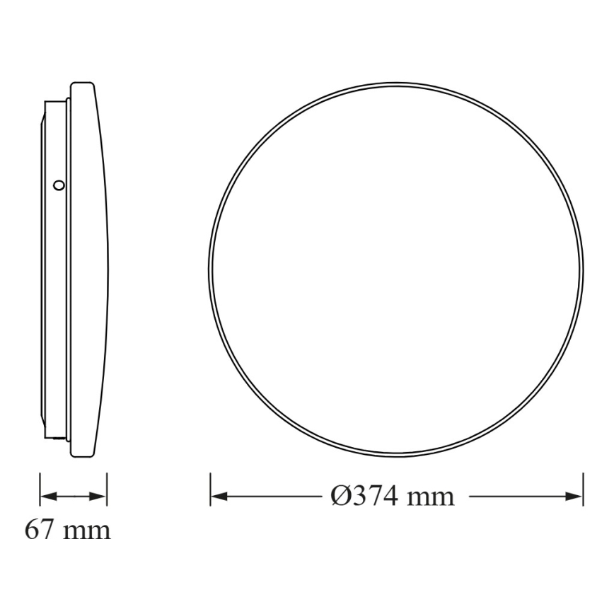Osram - LED plafondlamp voor badkamer met schemersensor CEILING ROUND LED/24W/230V 6500K Ø 37 cm wit