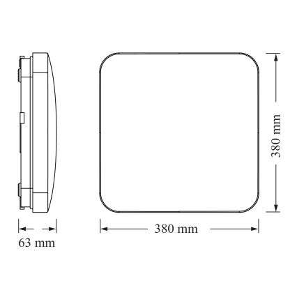Osram - LED plafondlamp met schemersensor CEILING SQUARE LED/36W/230V 4000K 38x38 cm wit