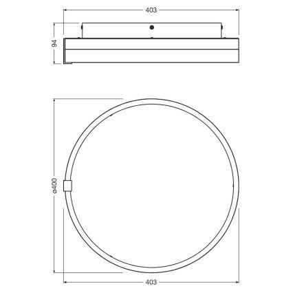 Osram - LED plafondlamp DECOR CIRCLE LED/25W/230V 3000/4000/6500K Ø 40 cm zwart/wit