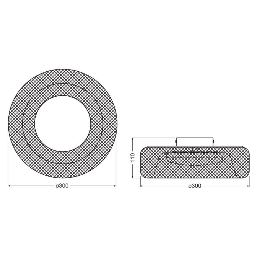 Osram - LED-plafondlamp DECOR MESH LED/18,5W/230V Ø 30 cm zwart