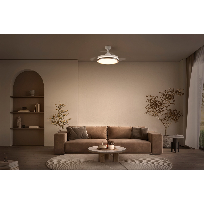 Osram - LED-plafondlamp met ventilator CEILING FAN, 66W/230V, instelbare kleurtemperatuur 3000/4000/6500K, wit + afstandsbediening
