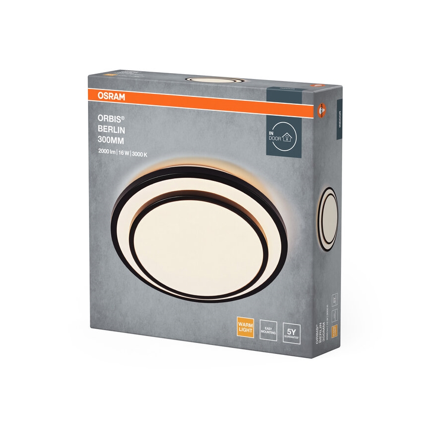 Osram - LED plafondlamp ORBIS BERLIN LED/16W/230V Ø 29,3 cm zwart