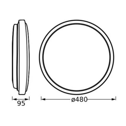 Osram - LED plafondlamp ORBIS LONDON LED/36W/230V Ø 48 cm zwart