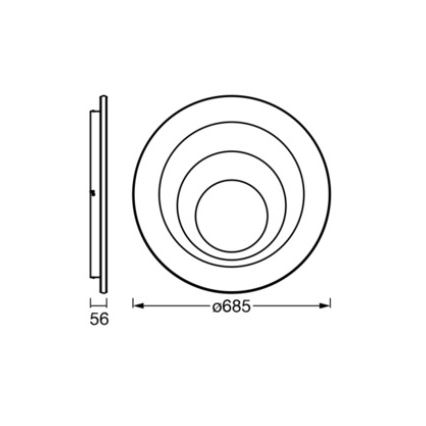 Osram - LED-plafondlamp ORBIS SPIRAL LED/63W/230V Ø 68,5 cm