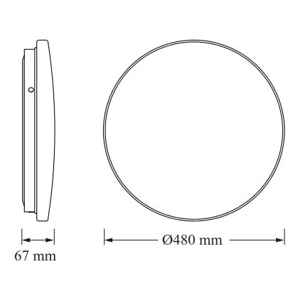 Osram - LED plafondlamp voor badkamer met schemersensor CEILING ROUND LED/36W/230V 6500K Ø 48 cm IP44 wit
