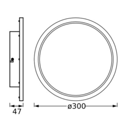 Osram - LED plafondlamp voor badkamer DISC LED/18W/230V 3000/4000K Ø 30 cm IP44 zilver