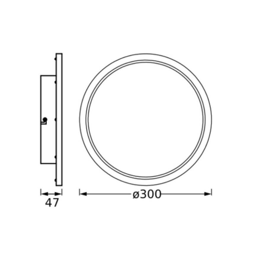 Osram - LED plafondlamp voor badkamer DISC LED/18W/230V 3000/4000K Ø 30 cm IP44 zilver
