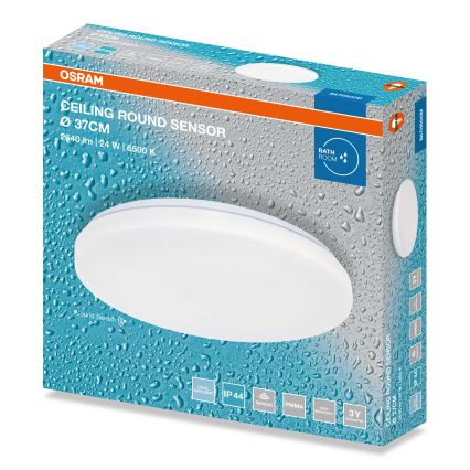 Osram - LED plafondlamp voor badkamer met schemersensor CEILING ROUND LED/24W/230V 6500K Ø 37 cm IP44 wit