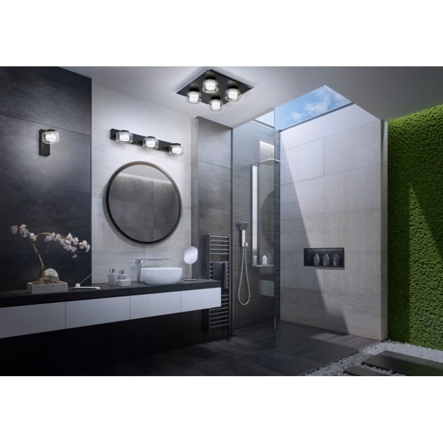 Osram - Plafonnier LED pour salle de bains ORBIS FLAME 4xLED/5,5W/230V 3000/4000K IP44 noir