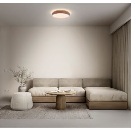 Osram - Plafonnier LED dimmable MARIANO LED/36W/230V Ø 51 cm chêne/blanc