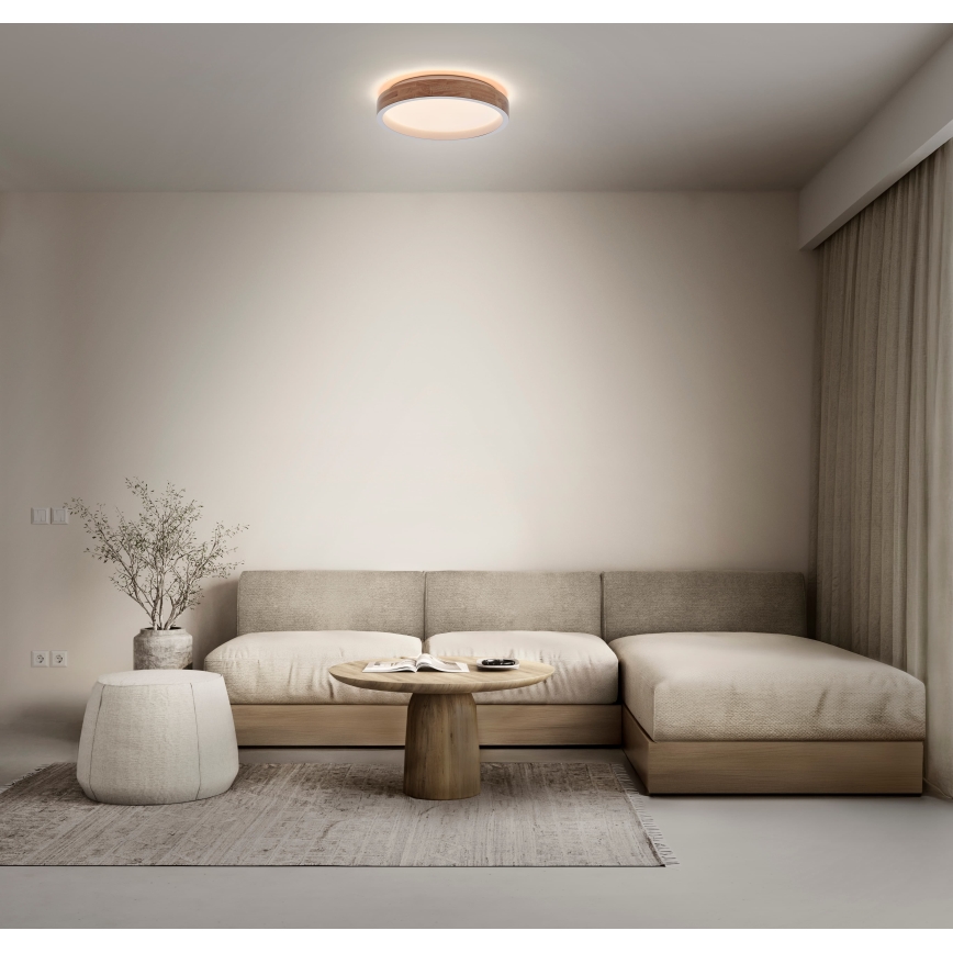 Osram - Plafonnier LED dimmable MARIANO LED/36W/230V Ø 51 cm chêne/blanc