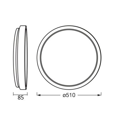 Osram - Plafonnier LED dimmable MARIANO LED/36W/230V Ø 51 cm chêne/blanc