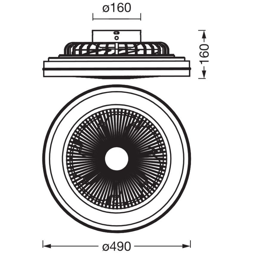 Osram - Dimbare LED-plafondlamp met geïntegreerde ventilator MURLAN LED/26W/230V 3000-6500K + afstandsbediening