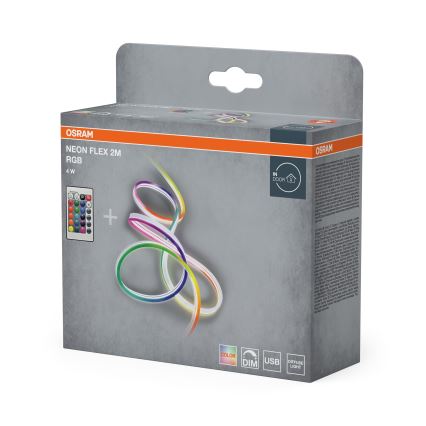 Osram - Dimbare RGBW LED-strip NEON FLEX 2m LED/4W/5V + afstandsbediening
