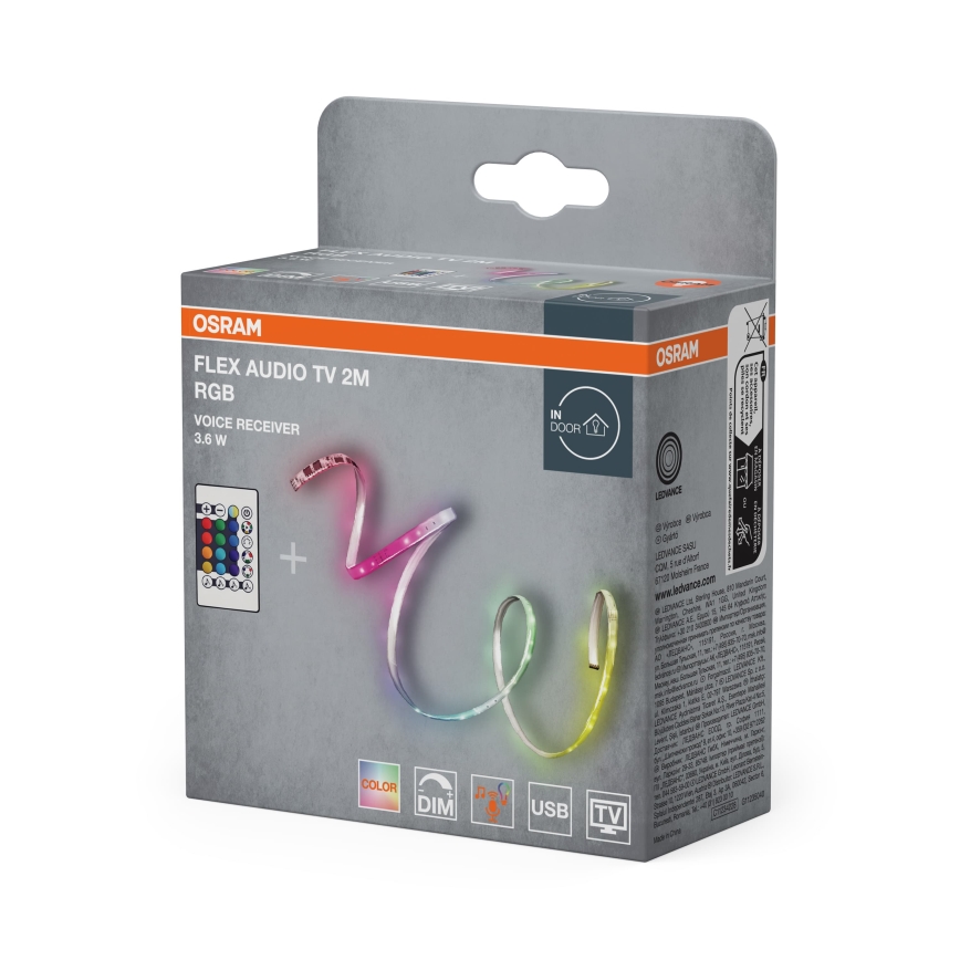 Osram - dimbare LED RGB-strip voor TV FLEX AUDIO 2m LED/3,6W/5V + afstandsbediening