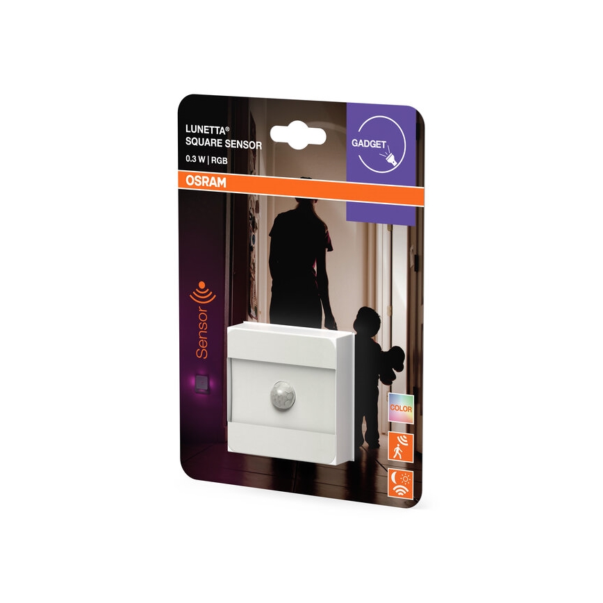 Osram - LED RGB oriëntatielampje voor in het stopcontact met sensor LUNETTA LED/0,3W/230V