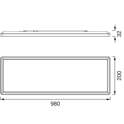 Osram - LED RGBW Dimbare plafondarmatuur SMART+ PLANON LED/40W/230V 2800-6500K 98x20 cm Wi-Fi IP54 zwart