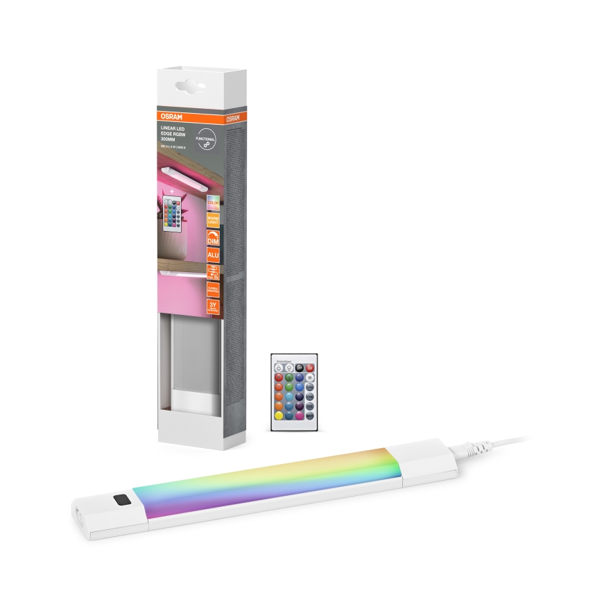 Osram - LED RGBW dimbaar onderbouwarmatuur met bewegingssensor LINEAR EDGE LED/4W/230V 30 cm wit + afstandsbediening