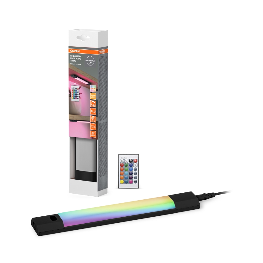 Osram - LED RGBW dimbare onderbouwarmatuur met bewegingssensor LINEAR EDGE LED/4W/230V 30 cm zwart + afstandsbediening