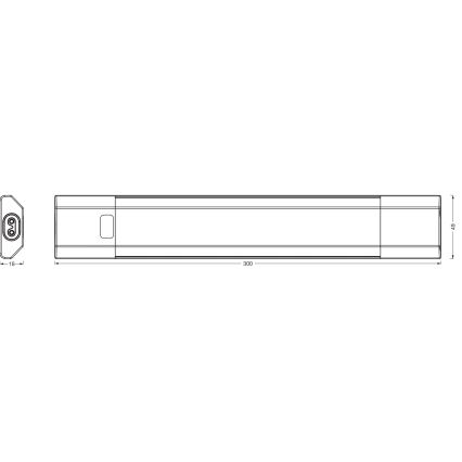 Osram - LED RGBW dimbare onderbouwarmatuur met bewegingssensor LINEAR EDGE LED/4W/230V 30 cm zwart + afstandsbediening