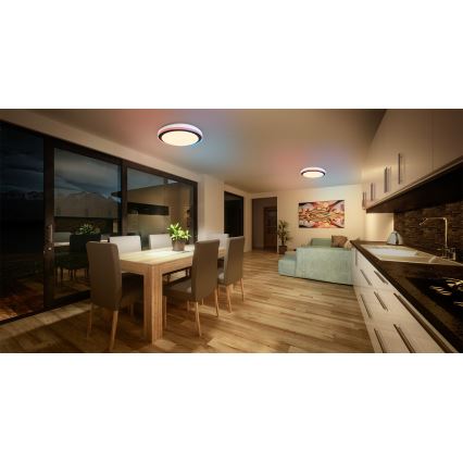Osram - LED RGBW dimbare plafondlamp SMART+ MAGIC LED/38W/230V Ø 49 cm zwart 2700-6500K Wi-Fi