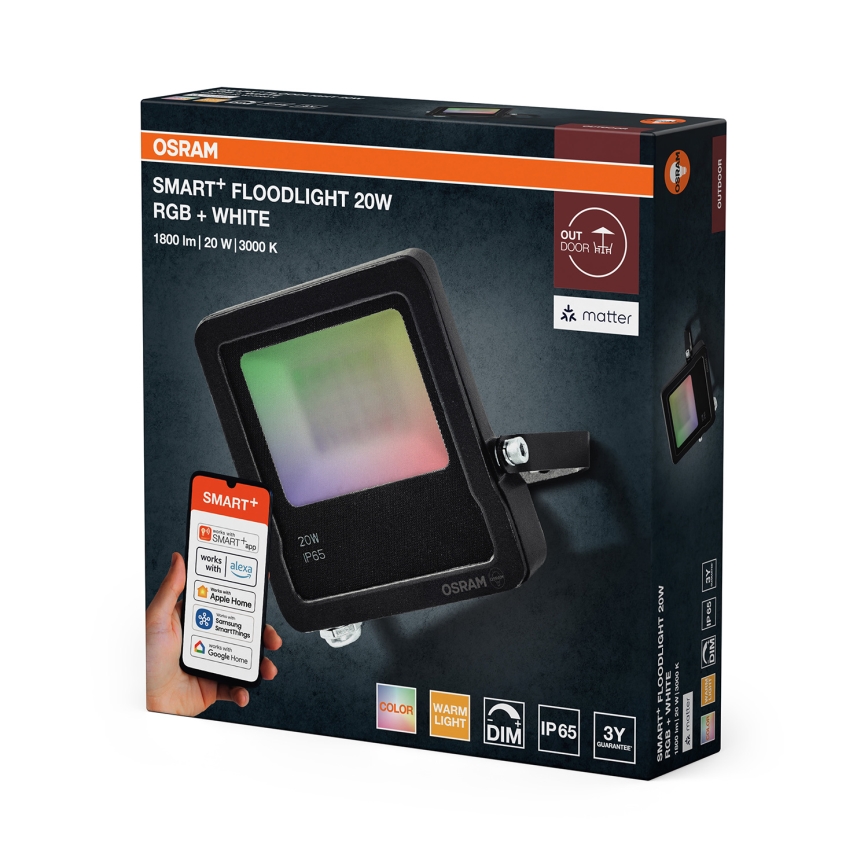 Osram - LED RGBW dimbare schijnwerper SMART+ FLOODLIGHT LED/20W/230V IP65 Wi-Fi