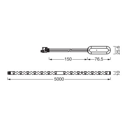 Osram - LED RGBW dimbare strip FLEX 5m LED/10W/230V + afstandsbediening