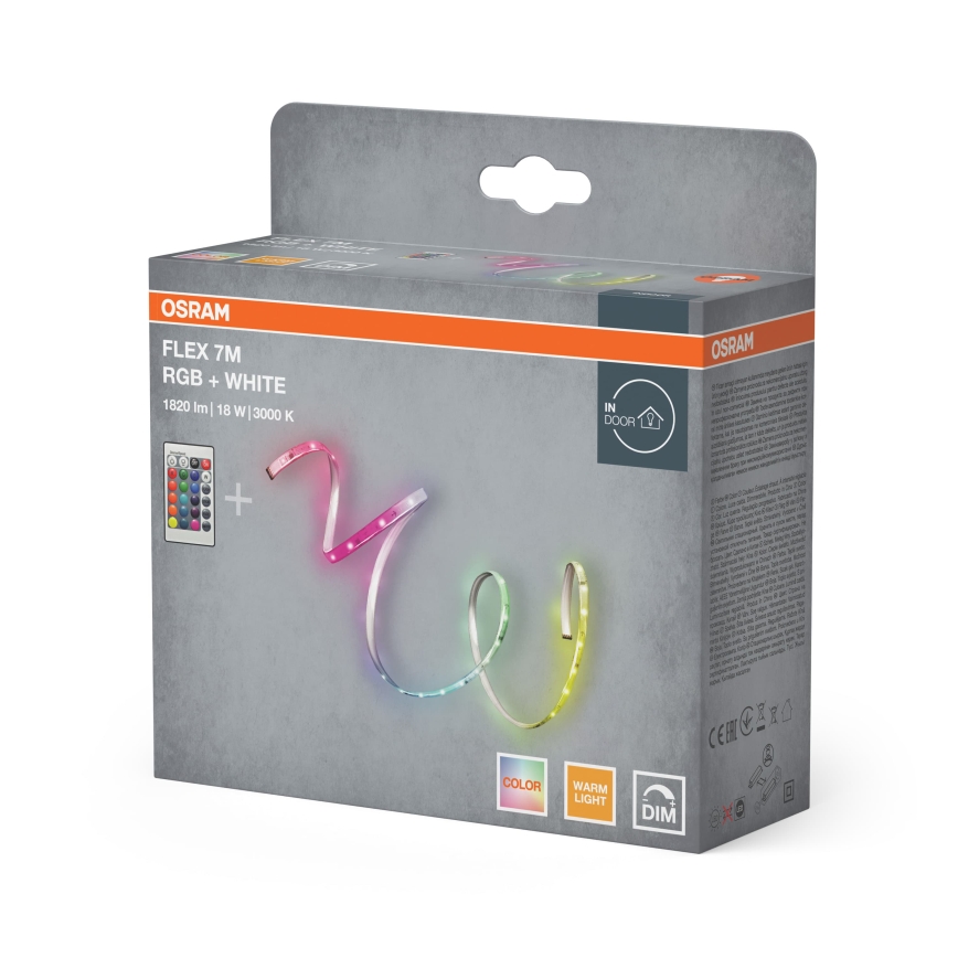 Osram - LED RGBW dimbare strip FLEX 7m LED/18W/230V + afstandsbediening