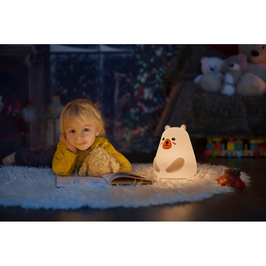 Osram - LED RGBW Lampe tactile dimmable pour enfants NIGHTLUX BEAR LED/0,7W/3,7V 1200 mAh blanche